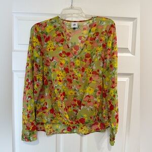 CABI Size Small Playground Blouse Romantic Floral Style#6503 Chiffon Flowy